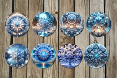 Christmas snowflake | xmas Round earring Sublimation Product Image 2