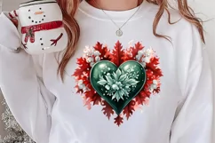 Christmas Hearts Watercolor Clipart, Christmas PNG Product Image 2