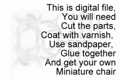 Miniature 1/3 scale chair digital file download. Shield para Product Image 2