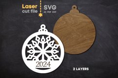 Christmas Ornament SVG laser cut file for Glowforge Product Image 3