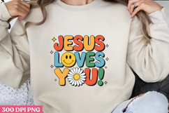 JESUS LOVES YOU PNG, Jesus Sublimation PNG Product Image 1