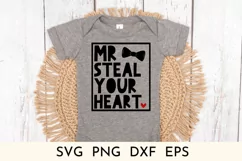 Mr Steal Your Heart SVG, Boy Valentine SVG, Baby Boy SVG Product Image 1
