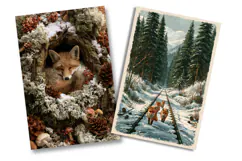 Winter Fox Woodland Junk Journal Pages Product Image 2