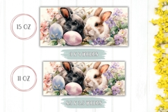Watercolor Animals Mug, Cartoon Easter Bunnies Mug Design Product Image 2