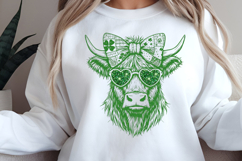 Vintage Coquette Highland Cow St. Patrick's Day PNG Product Image 2