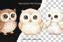 15 Bundle Watercolor Baby Owl Sweet Bird Animal Flying Smart Product Image 2