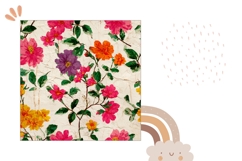 Vintage Pillow Design, Cartoon Flowers Pillow Case Print Product Image 2