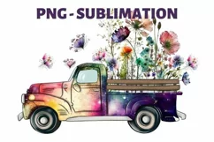 Wildflower Truck | Sublimation Download | Digital File Product Image 1