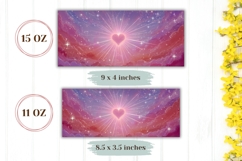 Pink Clouds Mug Wrap, Love Heart Mug Design, Glitter Mug Product Image 2