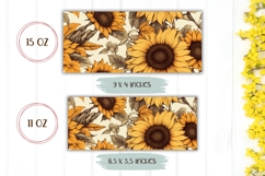 Sunflowers Mug Wrap Design, Vintage Sunflowers Sublimation Product Image 2