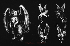 10 Bundle Dark Art Cat Flying Wings Angel Kitten Meow Kitten Product Image 3