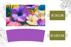 Purple Flowers Tumbler Design, Purple 40 Oz Tumbler Wrap Product Image 2