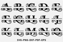 Monogram Flourish Split Letters SVG Bundle Cut Files Product Image 6