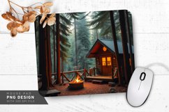 Cozy Cabin Heart Smoke Mouse Pad PNG Design Product Image 1