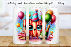 Birthday Food Character Tumbler Wrap Bundle PNG 20 oz Product Image 3