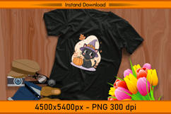 Cute Halloween Cat Sublimation Design PNG Product Image 2
