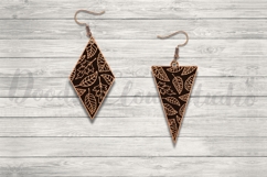 Cute Leaves Earrings SVG File for Laser Cut, Leaves Jewelry Product Image 2