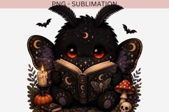 Mothman Reading PNG | Cute Cryptid Book Clipart, Spooky Book Product Image 2