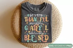 So Very Thankful SVG | Retro Girl Thanksgiving Sublimation Product Image 1