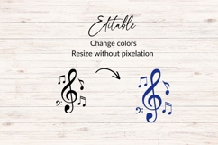 Hand Drawn Treble Clef Music Notes SVG Product Image 2