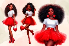 Valentines Day Clipart, Valentine Afro Girls, Love Clipart. Product Image 2