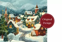 Christmas Town Tumbler Design, Christmas Village Tumbler PNG Product Image 2