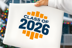 Senior 2026 Png, Striped Class of 2026 Shirt Design, Preppy Product Image 2