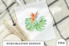 Watercolor Tropical Flowers Bouquet png Product Image 2