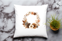 Neutral Beige Floral Wreath Clipart Sublimation PNG Product Image 3