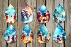 Christmas snowman | 8 Teardrop earring Sublimation designs Product Image 2