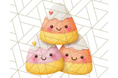 Kawaii Halloween Clipart Cute Kids and Candy Elements Png Product Image 2