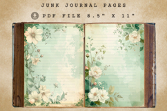 Shabby Chic Vintage Green Floral Junk Journal PRINTABLE KIT Product Image 2