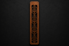 Elegant Fleur de Lis Laser Cut Wooden Bookmark with Ornament Product Image 1