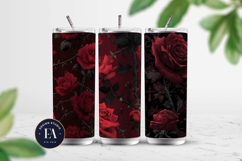 Gothic Rose Digital Paper, Dark Floral Seamless Pattern Product Image 2