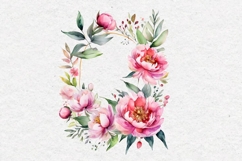 Watercolor Peonies Frame, PNG Product Image 2