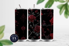 Gothic Rose Digital Paper, Dark Floral Seamless Pattern Product Image 2