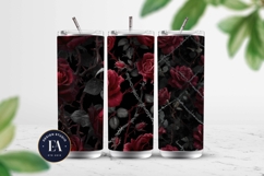 Gothic Rose Digital Paper, Dark Floral Seamless Pattern Product Image 2