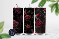 Gothic Rose Digital Paper, Dark Floral Seamless Pattern Product Image 2