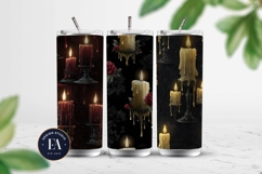 Gothic Candle Pattern | Dark Burning Candles Texture Product Image 2