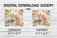 3d Unicorn Tumbler Wrap - 20 oz Tumbler Sublimation Product Image 2