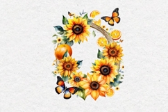 Watercolor Sunflowers Frame, PNG Product Image 2