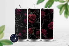 Gothic Rose Digital Paper, Dark Floral Seamless Pattern Product Image 2