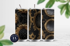 Cracked Mirror Frame Pattern | Black Gold Baroque Product Image 2