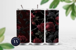 Gothic Rose Digital Paper, Dark Floral Seamless Pattern Product Image 2