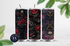 Gothic Baroque Damask Pattern | Dark Floral Skulls Product Image 2