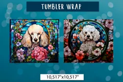 Poodle tumbler wrap | Flower dog tumbler Product Image 2