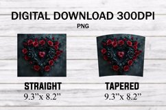 Vintage Gothic Heart With Roses Halloween 20 oz tumbler Wrap Product Image 2