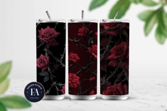 Gothic Rose Digital Paper, Dark Floral Seamless Pattern Product Image 2