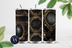 Cracked Mirror Frame Pattern | Black Gold Baroque Product Image 2