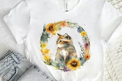 Watercolor Cat With Sunflower PNG Clipart Product Image 3